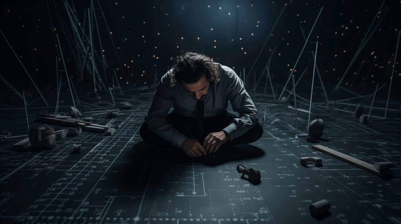 a scientist on the floor calculating various measures of length