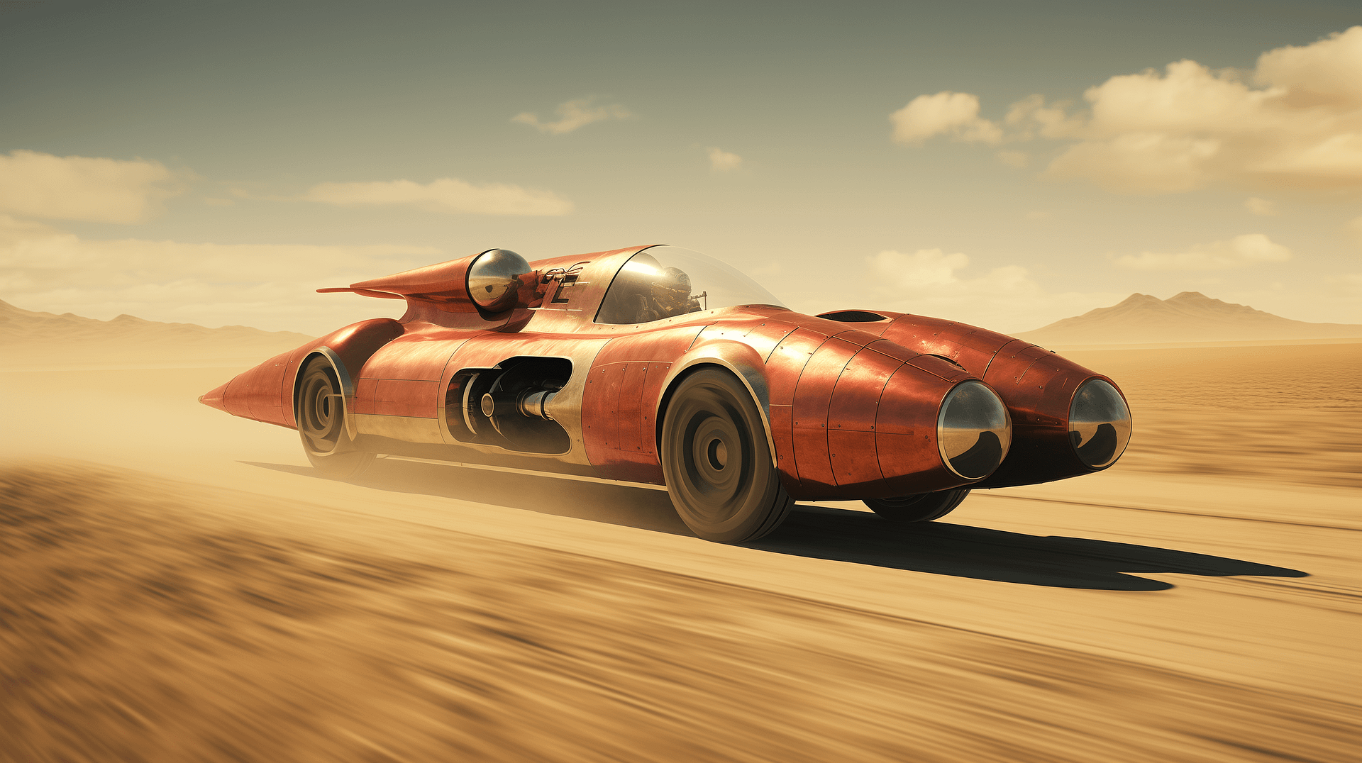 A vehicle travelling at over 300 mph